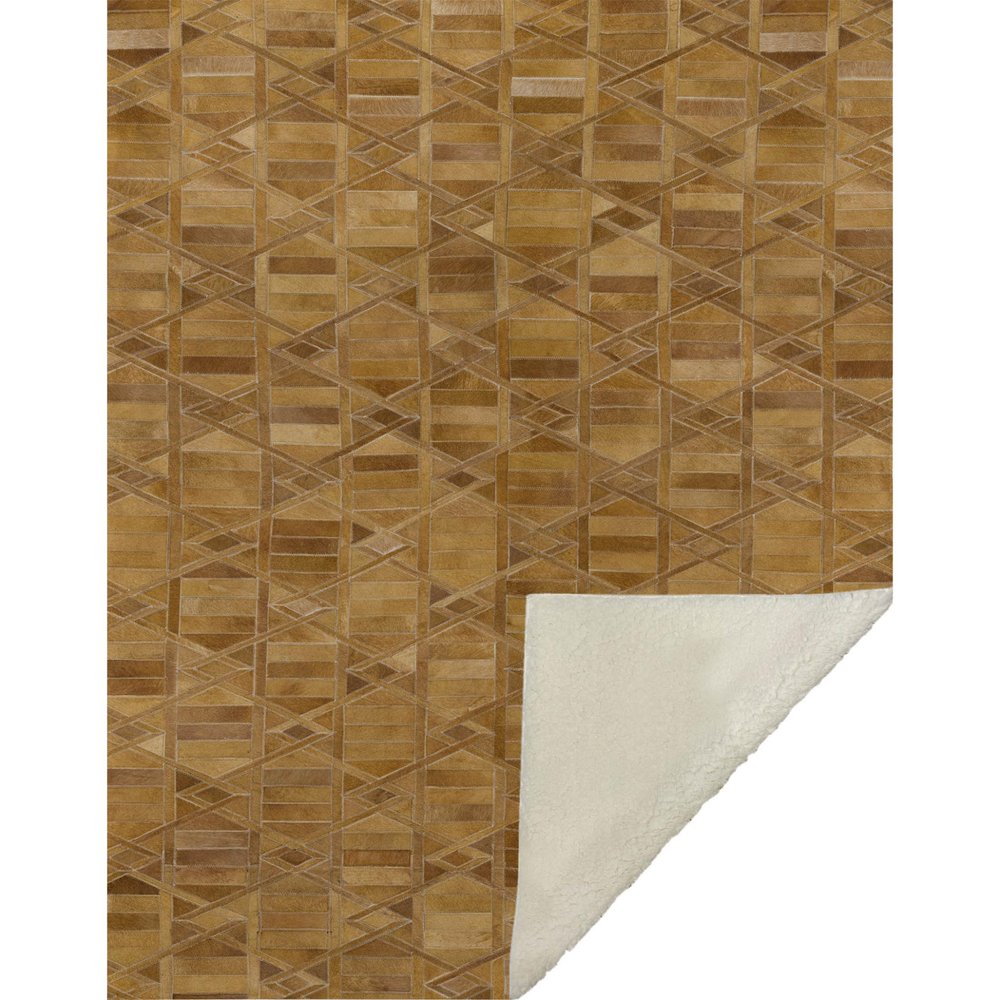 50" X 70" Brown Beige And Coffee Geometric Microfiber Plush Throw Blanket