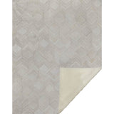 50" X 70" Ivory And Beige Geometric Microfiber Plush Throw Blanket