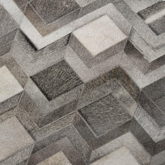 50" X 70" Gray And Ivory Geometric Polyester Woven Plush Throw Blanket