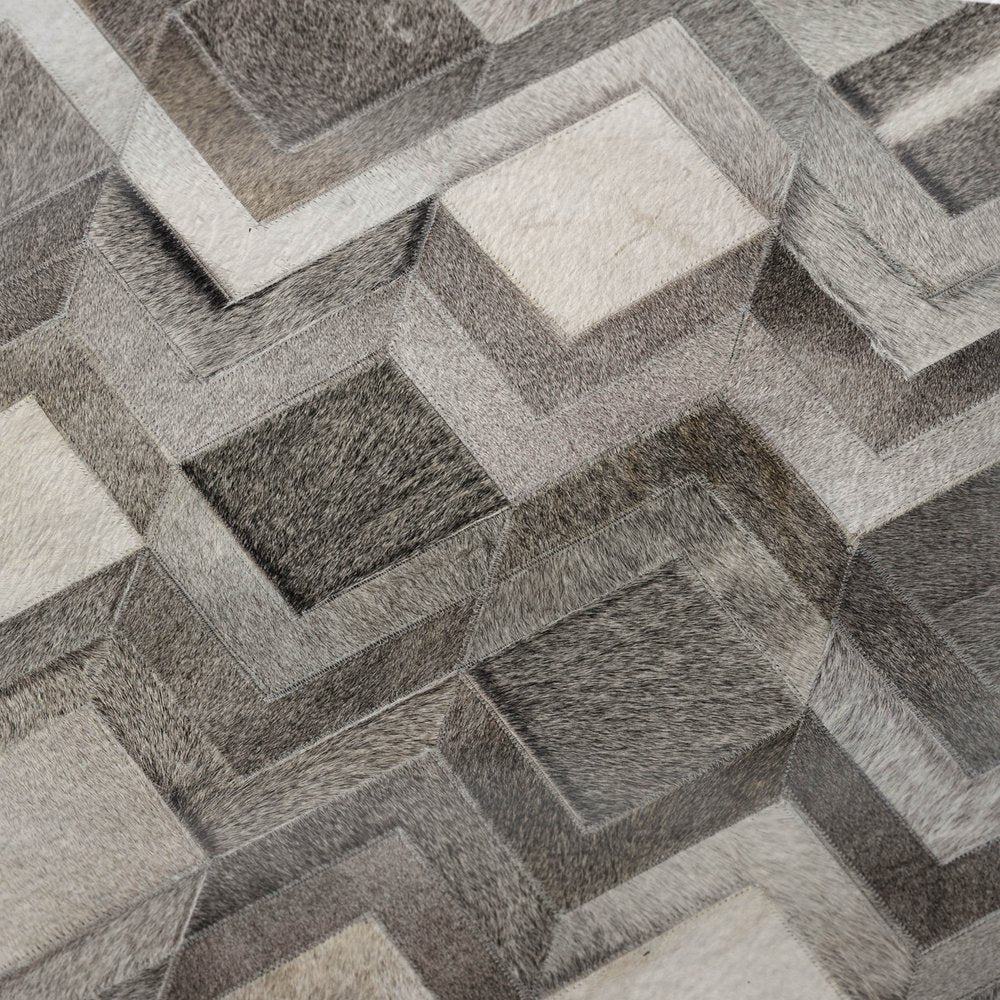 50" X 70" Gray And Ivory Geometric Polyester Woven Plush Throw Blanket