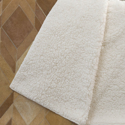 50" X 70" Brown Beige And Gold Geometric Polyester Woven Plush Throw Blanket