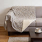 50" X 70" Gray Beige And Ivory Geometric Microfiber Plush Throw Blanket