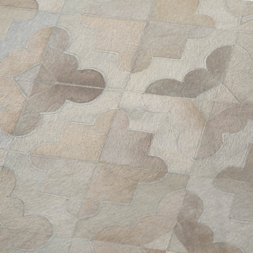 50" X 70" Ivory Beige And Gray Geometric Plush Throw Blanket