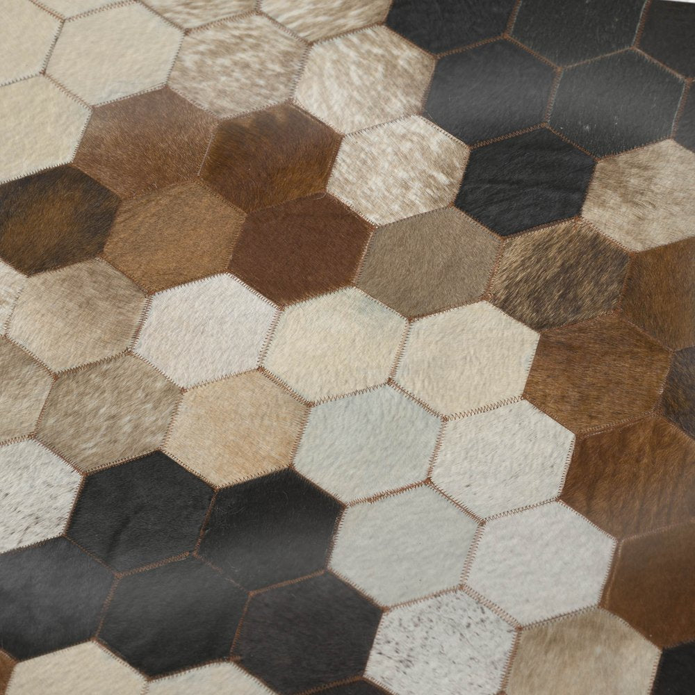 50" X 70" Black Brown And Ivory Geometric Polyester Woven Plush Throw Blanket