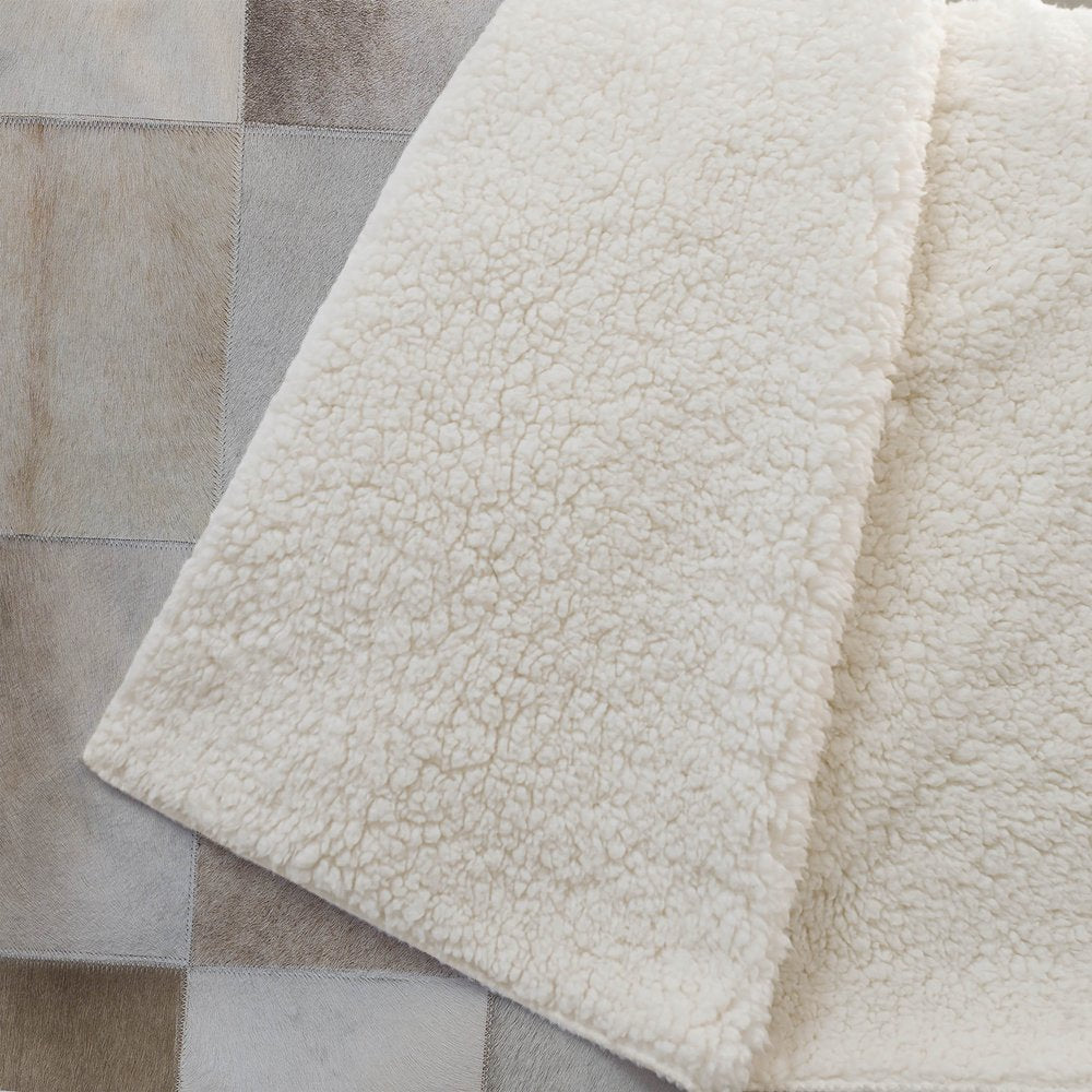 50" X 70" Taupe Ivory And Beige Animal Print Polyester Woven Plush Throw Blanket