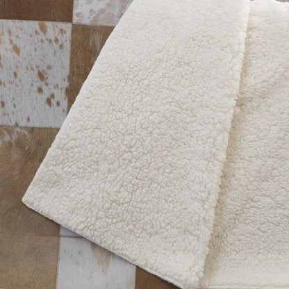 50" X 70" Brown And Ivory Animal Print Polyester Woven Plush Throw Blanket
