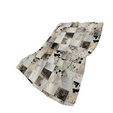 50" X 70" Granite Gray Black And Ivory Animal Print Polyester Woven Plush Throw Blanket