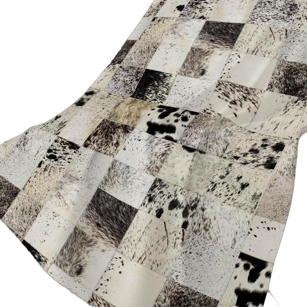50" X 70" Granite Gray Black And Ivory Animal Print Polyester Woven Plush Throw Blanket