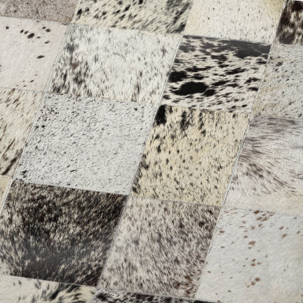 50" X 70" Granite Gray Black And Ivory Animal Print Polyester Woven Plush Throw Blanket