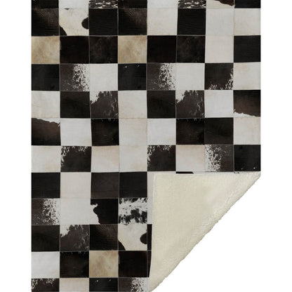 50" X 70" Black Ivory And Beige Animal Print Microfiber Plush Throw Blanket