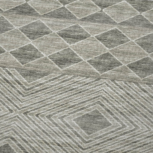 50" X 70" Taupe And Ivory Geometric Polyester Woven Plush Throw Blanket