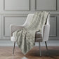 50" X 70" Taupe And Ivory Geometric Polyester Woven Plush Throw Blanket