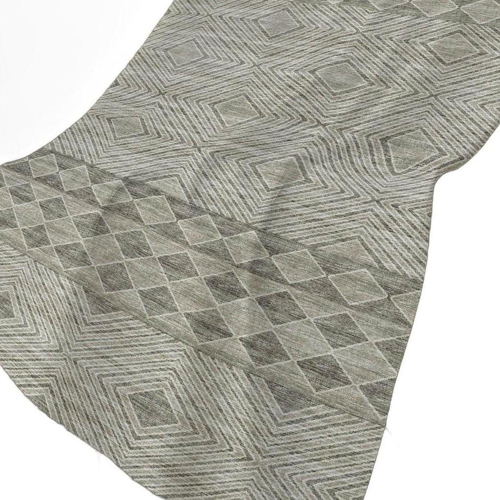 50" X 70" Taupe And Ivory Geometric Plush Throw Blanket