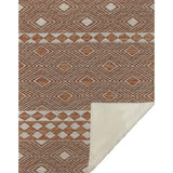 50" X 70" Rust And Ivory Geometric Microfiber Plush Throw Blanket