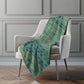 50" X 70" Green And Blue Geometric Polyester Woven Plush Throw Blanket