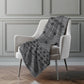 50" X 70" Gray And Black Geometric Polyester Woven Plush Throw Blanket