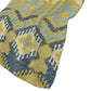 50" X 70" Yellow And Blue Ikat Polyester Woven Plush Throw Blanket