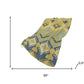 50" X 70" Yellow And Blue Ikat Polyester Woven Plush Throw Blanket