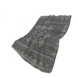 50" X 70" Gray And Gold Geometric Polyester Woven Plush Throw Blanket