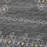 50" X 70" Gray And Gold Geometric Plush Throw Blanket