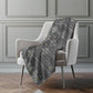 50" X 70" Gray And Gold Geometric Polyester Woven Plush Throw Blanket