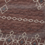 50" X 70" Rust And Ivory Geometric Plush Throw Blanket