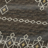 50" X 70" Brown Ivory And Gold Geometric Plush Throw Blanket