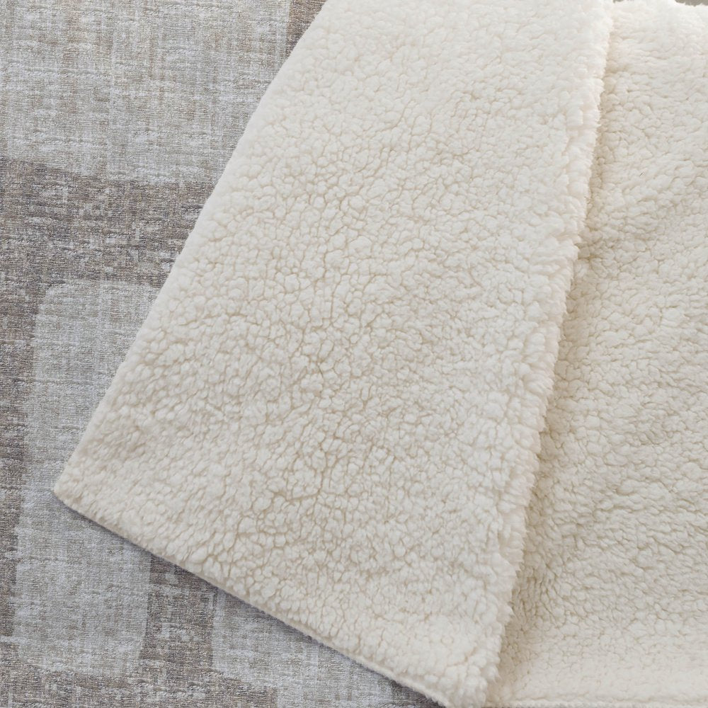 50" X 70" Taupe And Coffee Abstract Polyester Woven Plush Throw Blanket