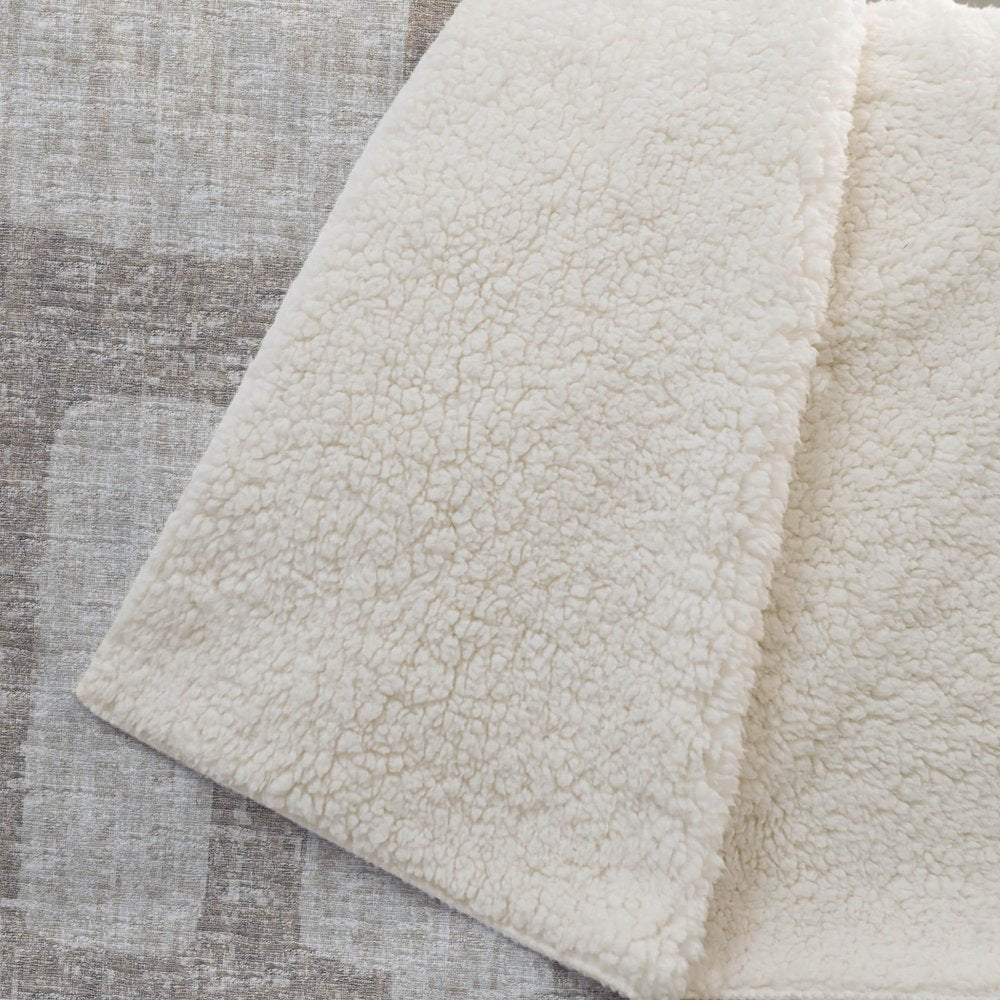 50" X 70" Taupe And Coffee Abstract Polyester Woven Plush Throw Blanket