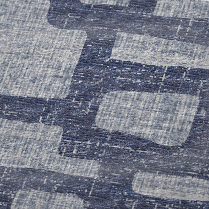 50" X 70" Blue And Silver Abstract Polyester Woven Plush Throw Blanket
