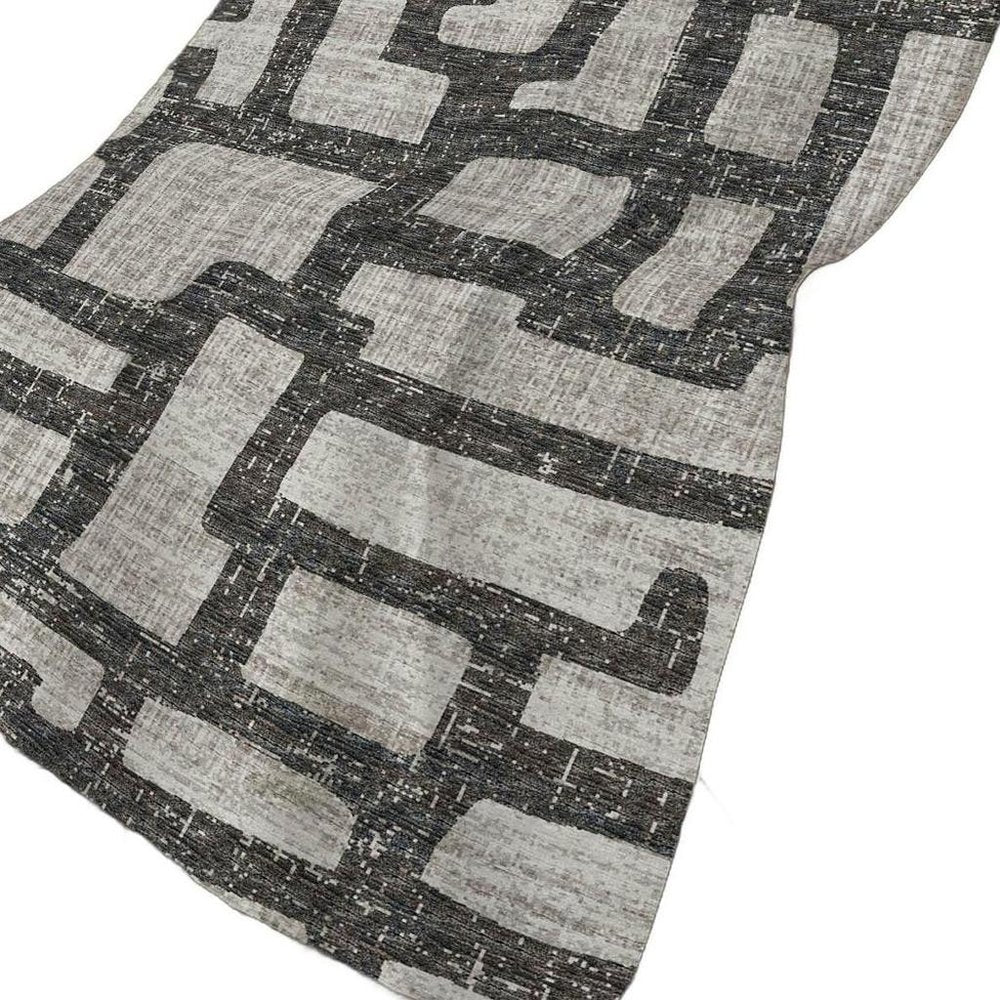 50" X 70" Gray And Black Abstract Polyester Woven Plush Throw Blanket
