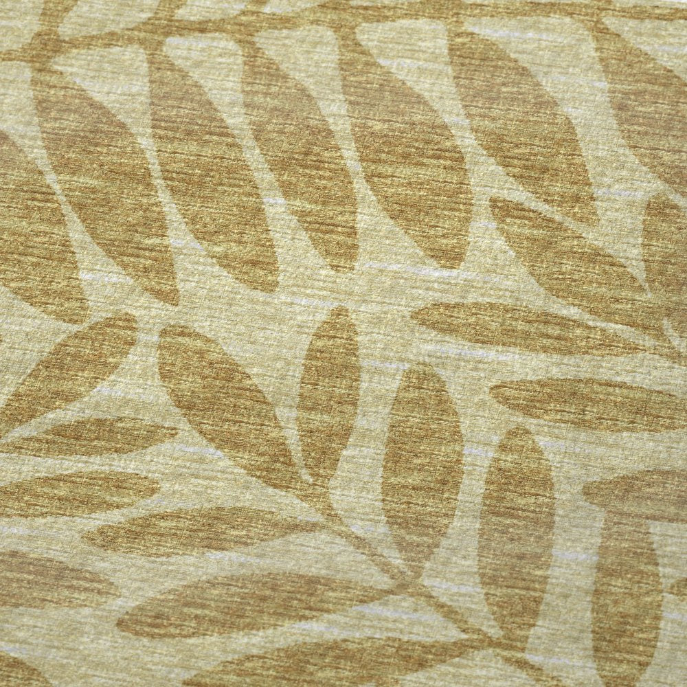 50" X 70" Gold And Beige Floral Polyester Woven Plush Throw Blanket