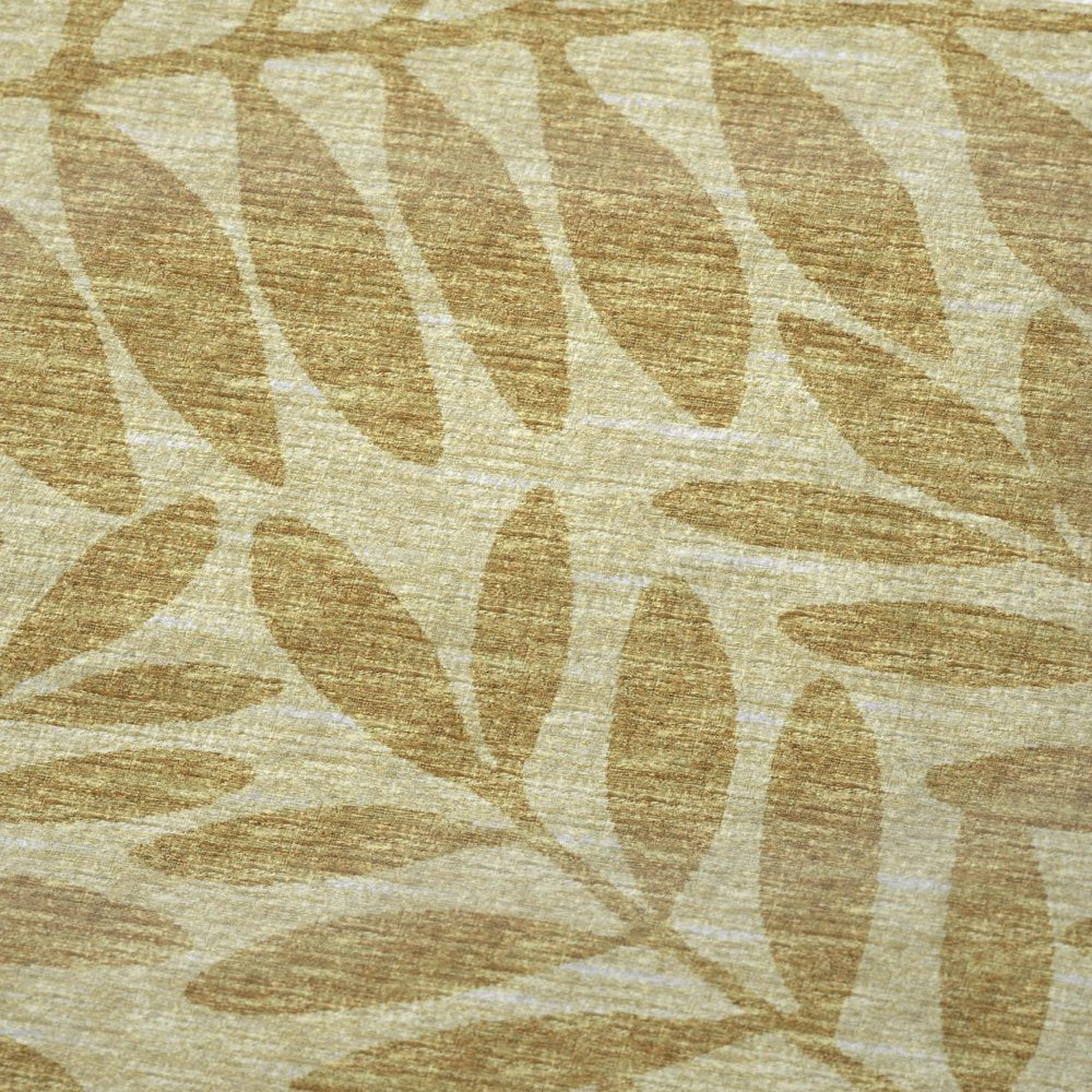50" X 70" Gold And Beige Floral Polyester Woven Plush Throw Blanket