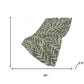 50" X 70" Artichoke Green And Gray Floral Polyester Woven Plush Throw Blanket
