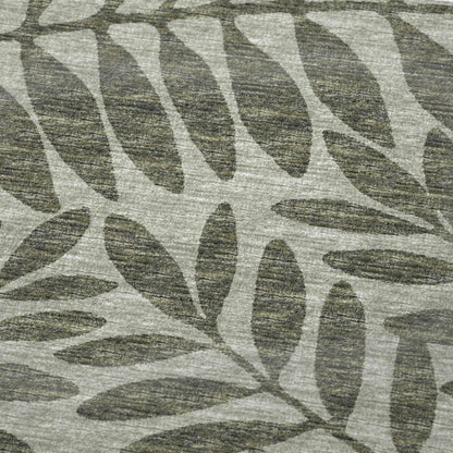50" X 70" Artichoke Green And Gray Floral Polyester Woven Plush Throw Blanket