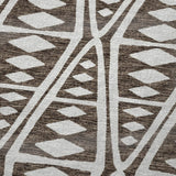 50" X 70" Brown And Ivory Geometric Polyester Woven Plush Throw Blanket
