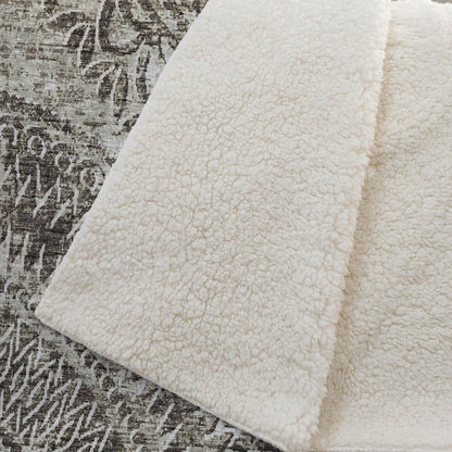 50" X 70" Brown And Beige Floral Plush Throw Blanket