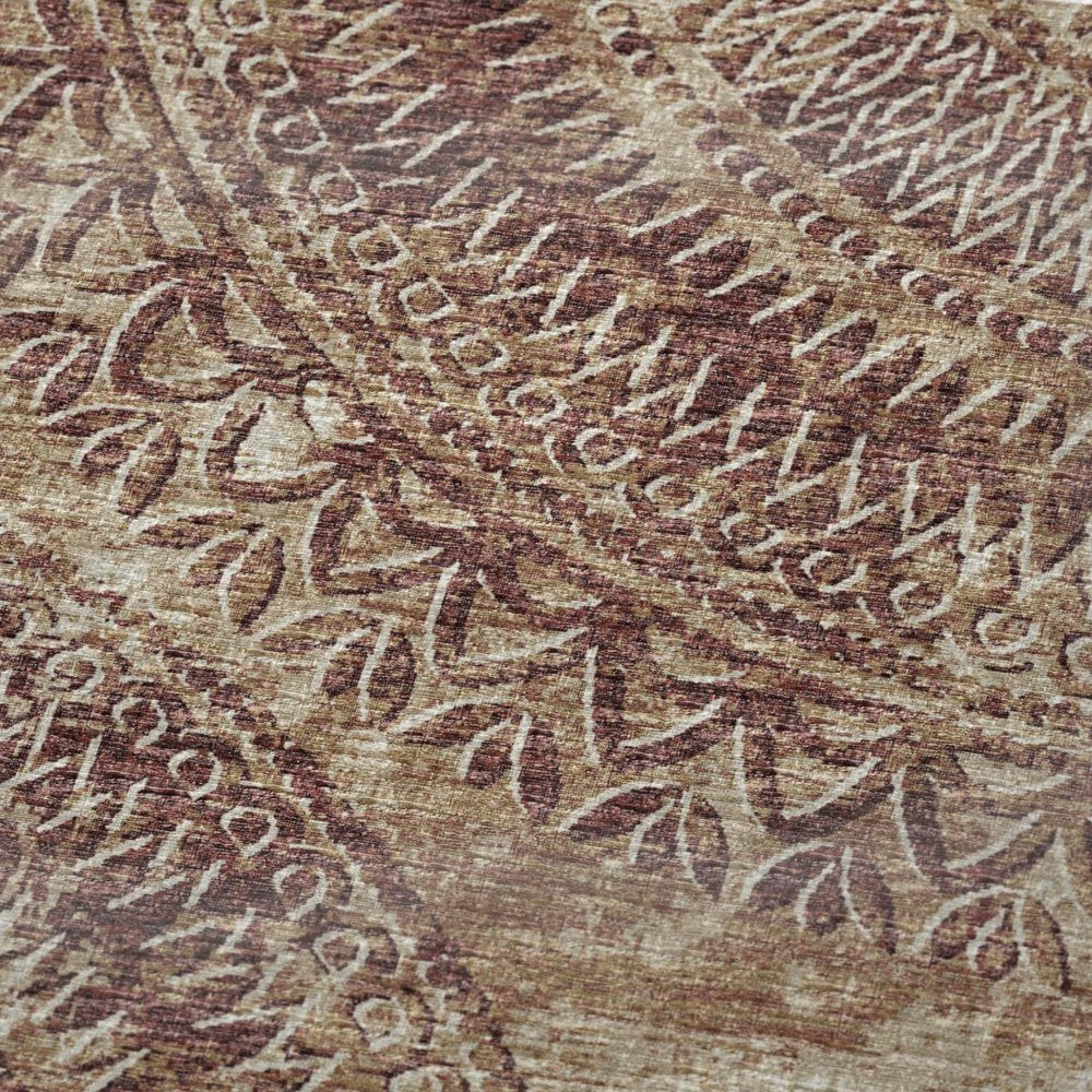 50" X 70" Rust And Beige Floral Plush Throw Blanket