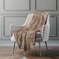 50" X 70" Rust And Beige Floral Polyester Woven Plush Throw Blanket