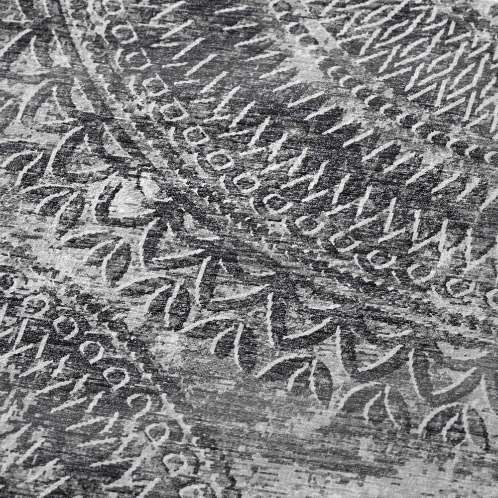 50" X 70" Gray And Charcoal Floral Polyester Woven Plush Throw Blanket