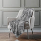 50" X 70" Gray And Charcoal Floral Polyester Woven Plush Throw Blanket