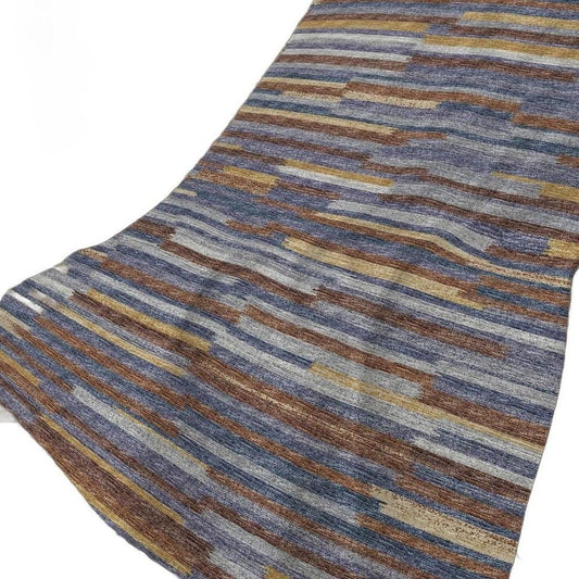 50" X 70" Blue Chocolate And Beige Abstract Plush Throw Blanket