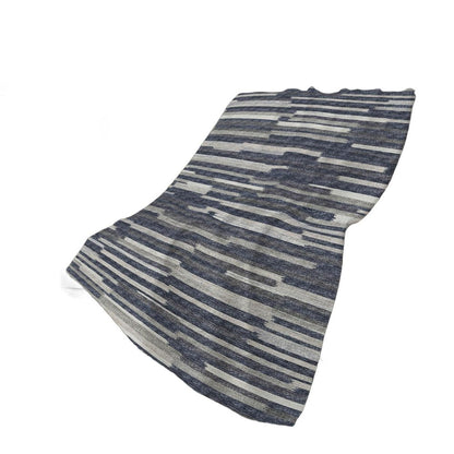 50" X 70" Gray And Charcoal Abstract Polyester Woven Plush Throw Blanket