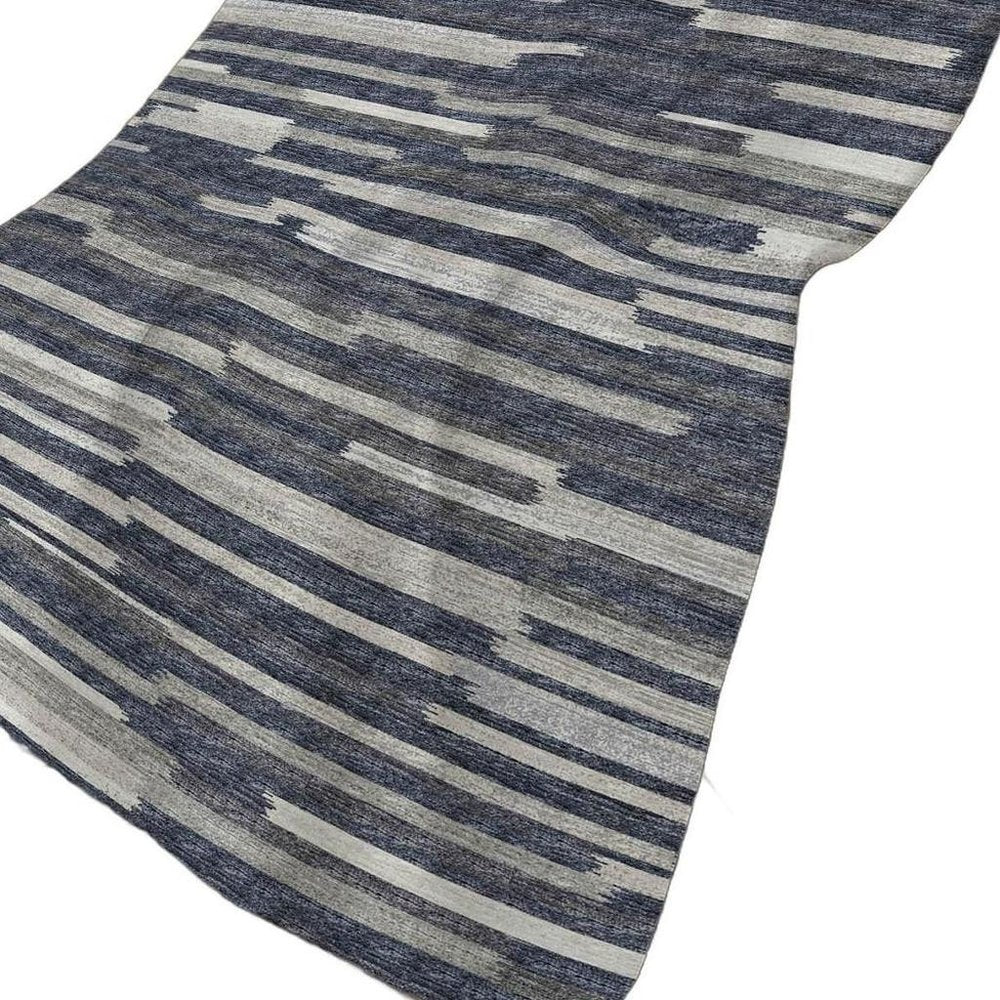 50" X 70" Gray And Charcoal Abstract Polyester Woven Plush Throw Blanket