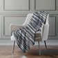 50" X 70" Gray And Charcoal Abstract Polyester Woven Plush Throw Blanket