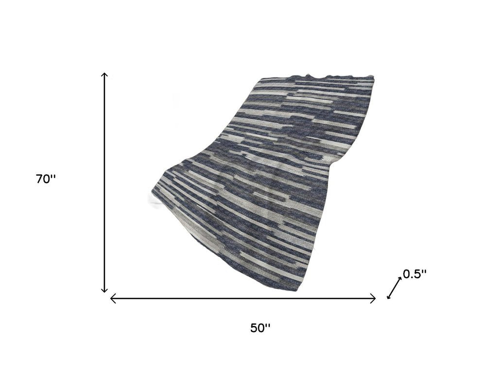 50" X 70" Gray And Charcoal Abstract Polyester Woven Plush Throw Blanket