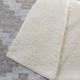 50" X 70" Tan And Beige Geometric Polyester Woven Plush Throw Blanket