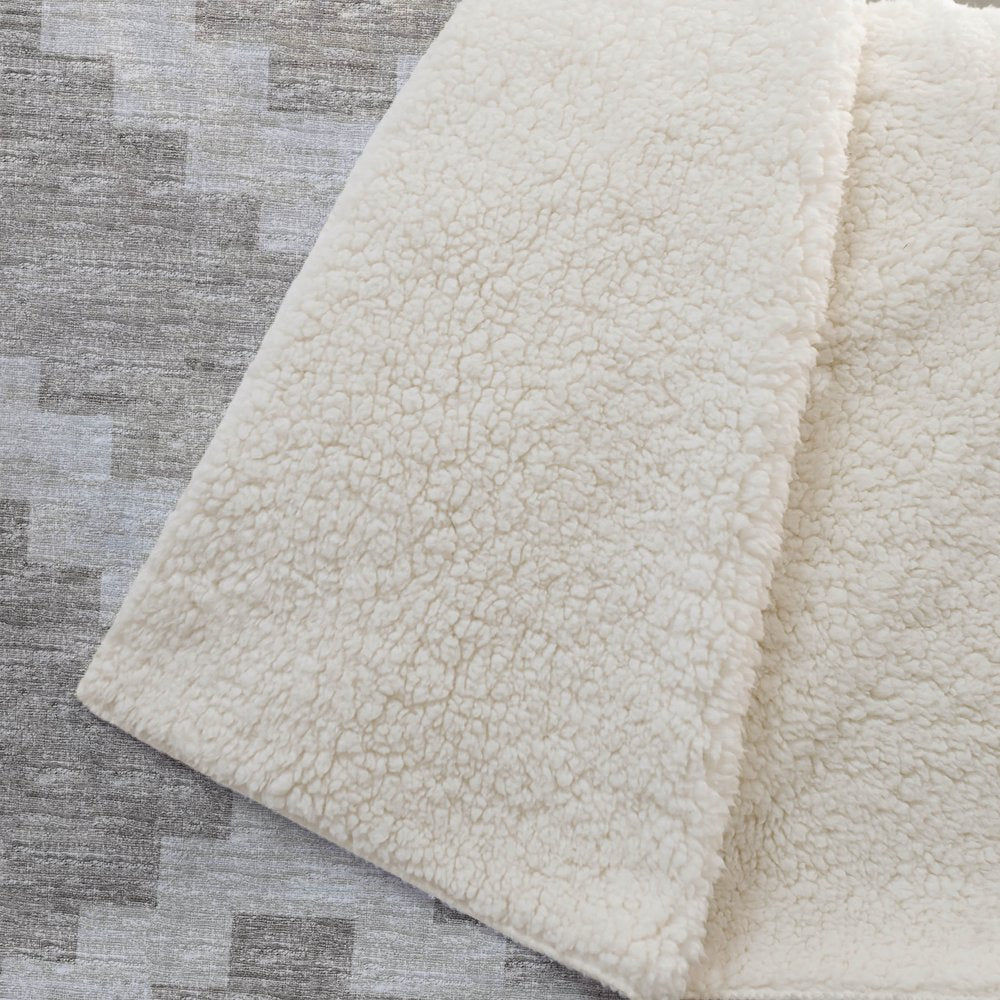 50" X 70" Tan And Beige Geometric Polyester Woven Plush Throw Blanket