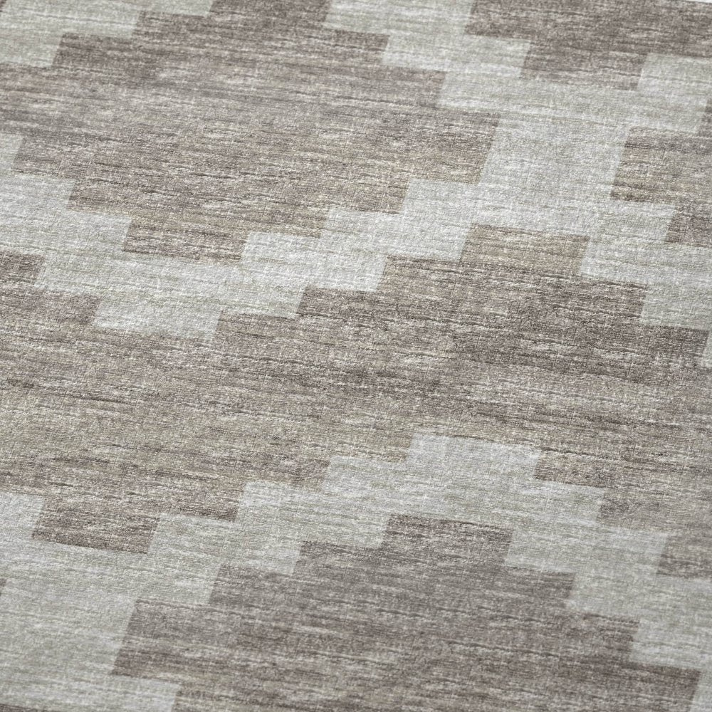 50" X 70" Tan And Beige Geometric Polyester Woven Plush Throw Blanket