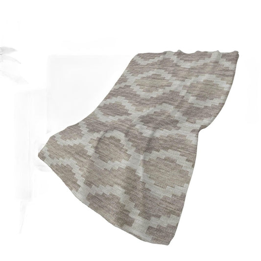 50" X 70" Tan And Beige Geometric Plush Throw Blanket